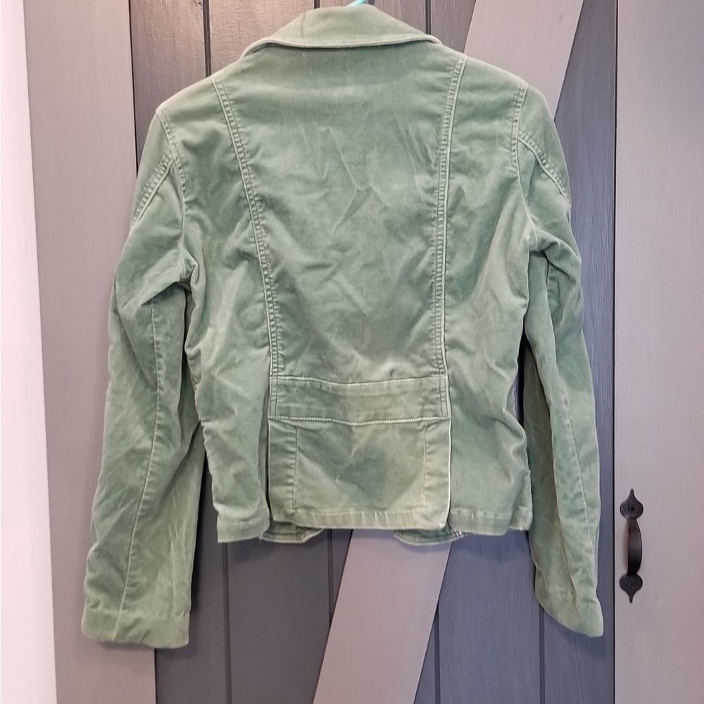 NEW Green Cotton Soft Short Waist Jacket MED - Picture 5 of 5